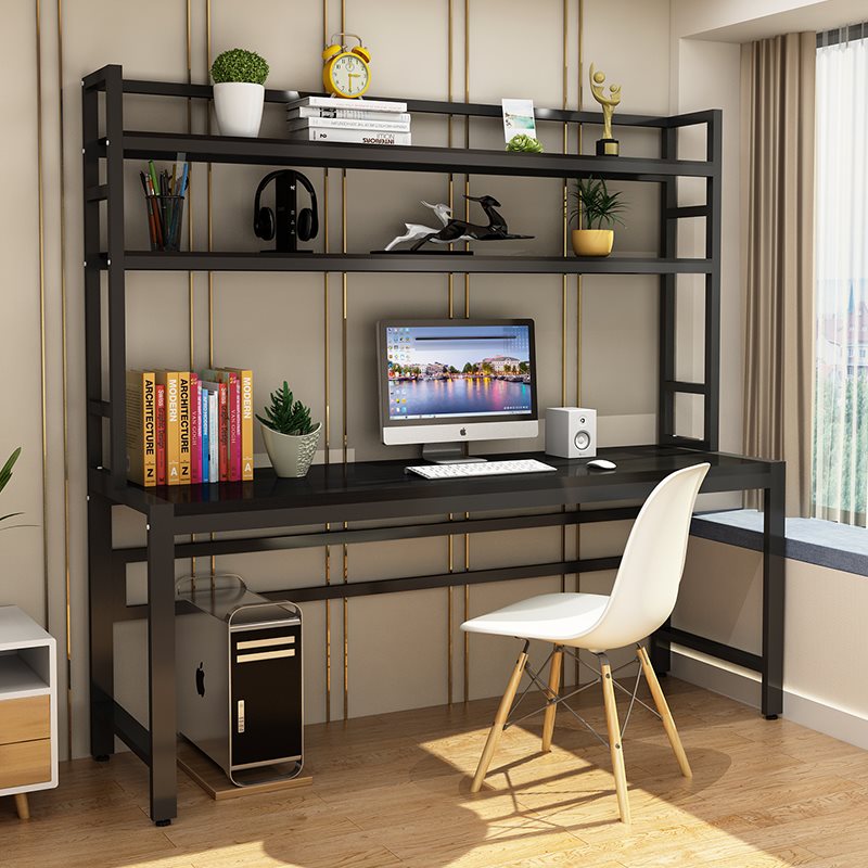 电脑台式桌书桌书架一体桌简易卧室学生写字桌家用办公小桌子