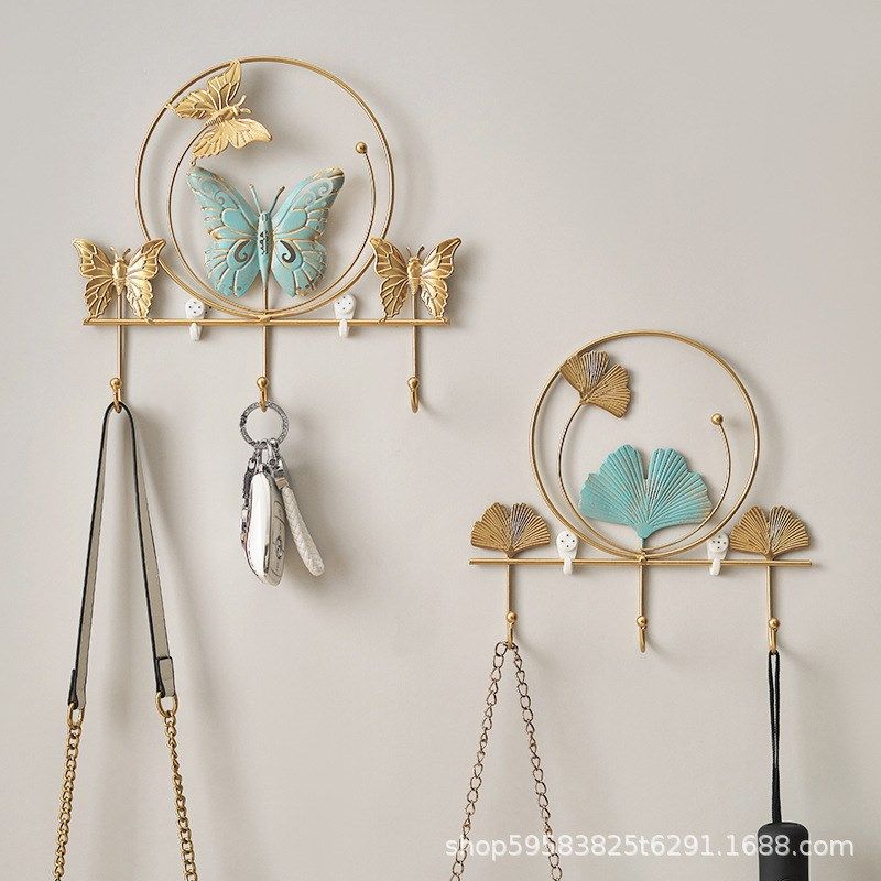 直销挂衣钩墙上铁艺挂钩免打孔房间卧室挂钩入户门口钥匙墙面