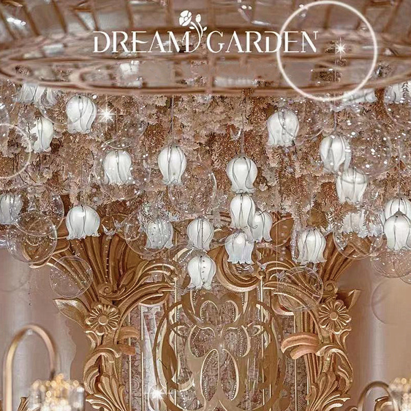 婚庆道具铃兰花挂灯婚礼吊灯串灯装饰吊顶舞台空中迎宾区橱窗布置