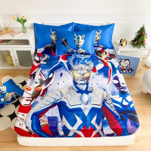 奥特英雄男孩冰丝凉席三件套床笠款儿童学生宿舍可机洗卡通软席子