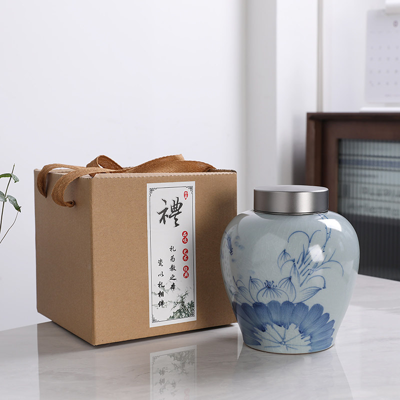 钿隆陶瓷茶叶罐大号一斤装龙井花茶绿茶红茶叶包装空盒子通用定制