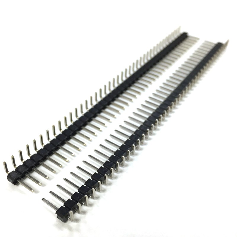 2.54mm间距 单排反弯针 1*40P 插针 90度弯脚 1X40P 铁/铜针 整包