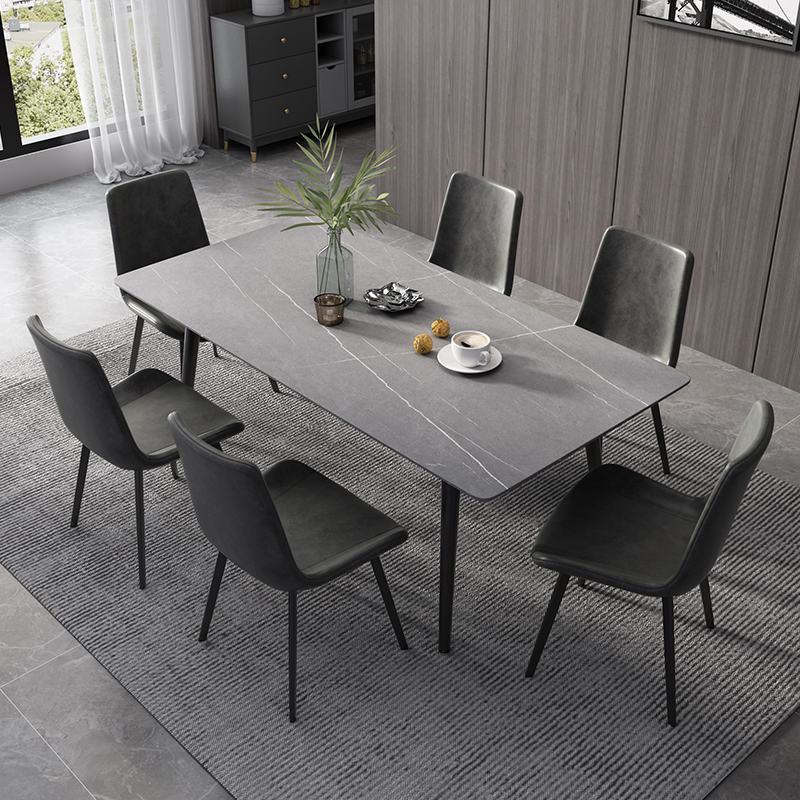 【香菇十二】欧朗意式极简岩板餐桌椅家用小户型长方形饭桌