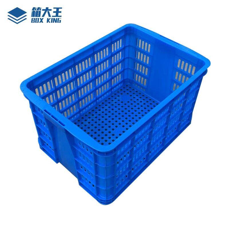 箱大王 Xlj-05 加厚蓝色塑料筐 快递水果蔬菜货筐 580筐 外620*43