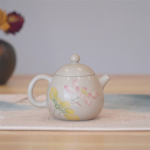建水紫陶茶壶 龙蛋壶 陶瓷单壶 紫砂壶纯手工  茶具 小容量 中式