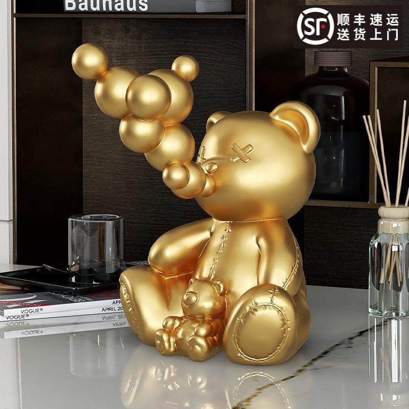 创意泡泡熊摆件客厅家居饰品电视酒柜简约现代办公室玄关桌面软装