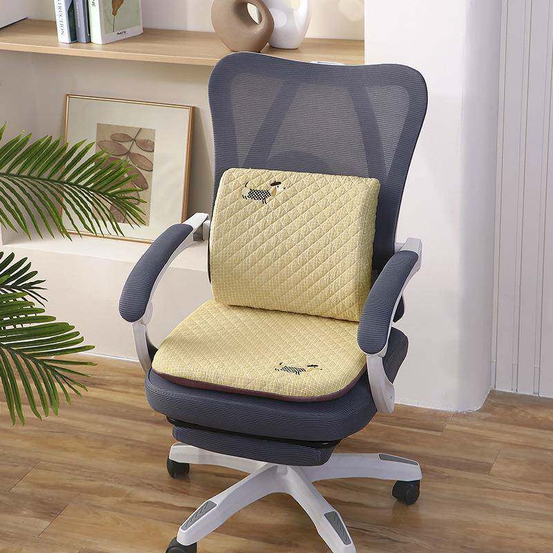 人体工学椅套罩棉麻坐垫防滑一体办公室电脑椅子垫坐垫腰靠腰枕