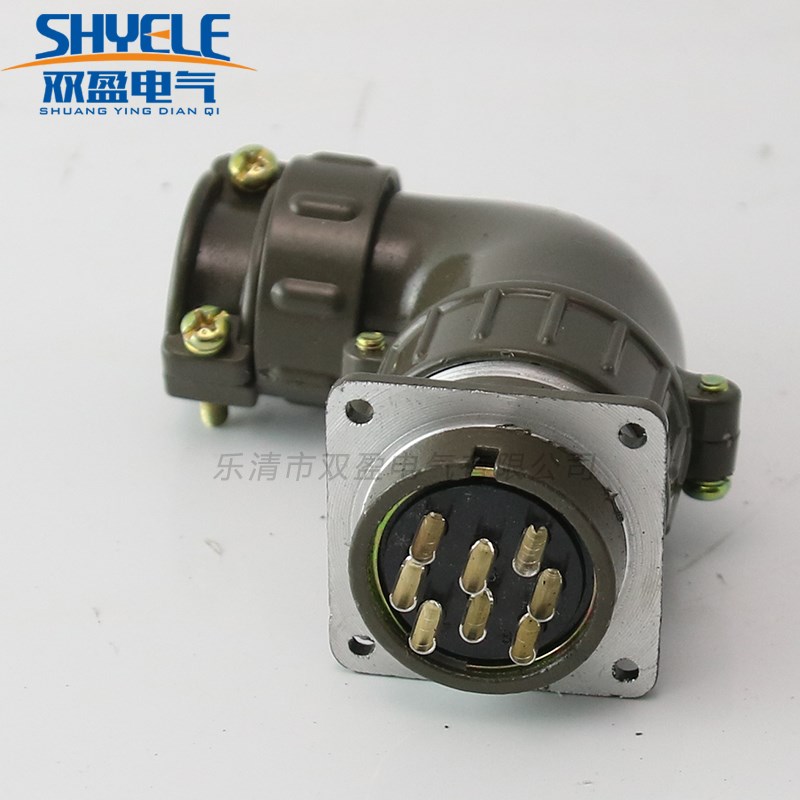 弯头航空插头插座 P32K3S圆形连接器-8-10--1-19芯公母接插件