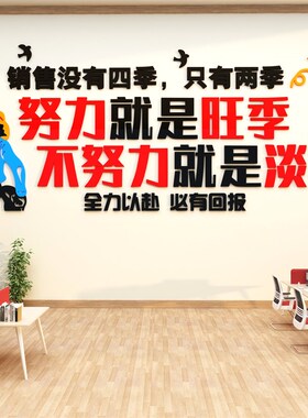 销售部文化办公室墙面装饰氛围企业公司电商布置标语背景贴纸画