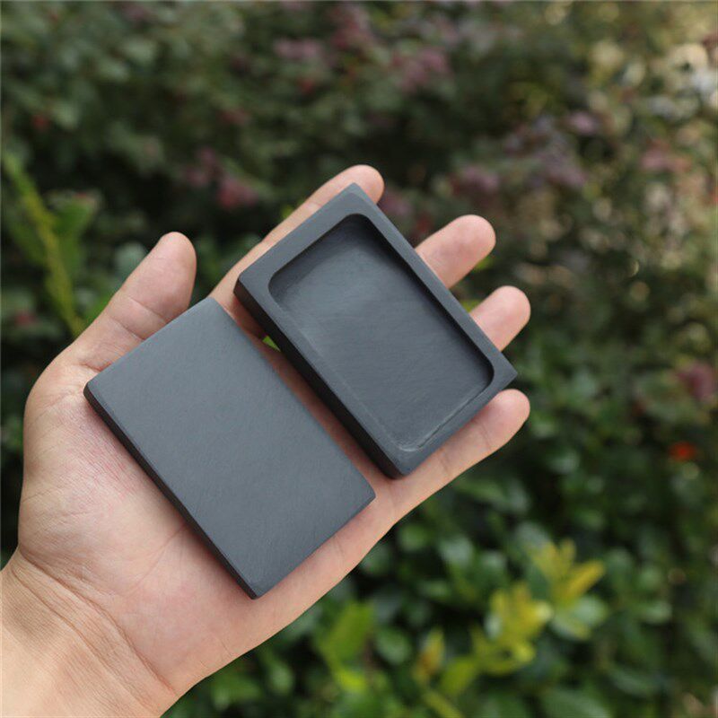 歙砚小巧掌中宝水波纹砚台原石胜端砚文房四宝毛笔水写布书法用品