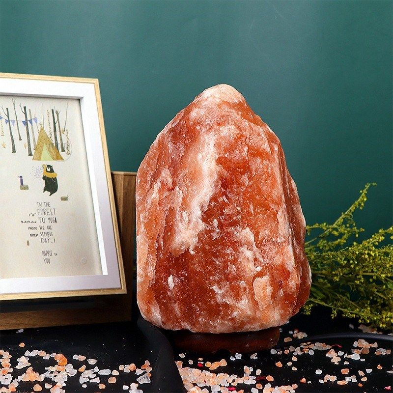 鸽血红盐灯喜马拉雅水晶矿石灯商务礼品办公棹面能量红盐岩灯摆件