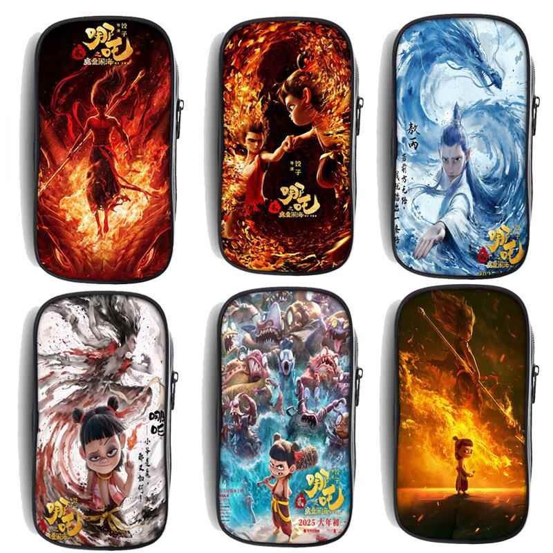 2025新款哪吒之魔童闹海学生笔袋中小学生多功能帆布笔盒文具袋