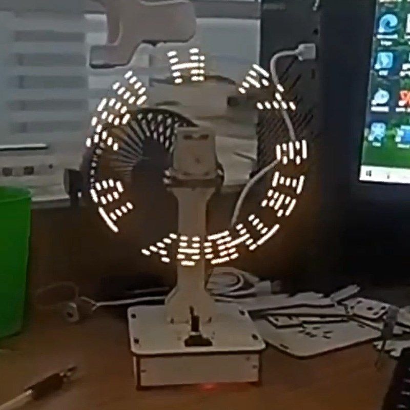 POV旋转显示器科技小制作视觉暂留裸眼3D广告机实验儿童小学教具