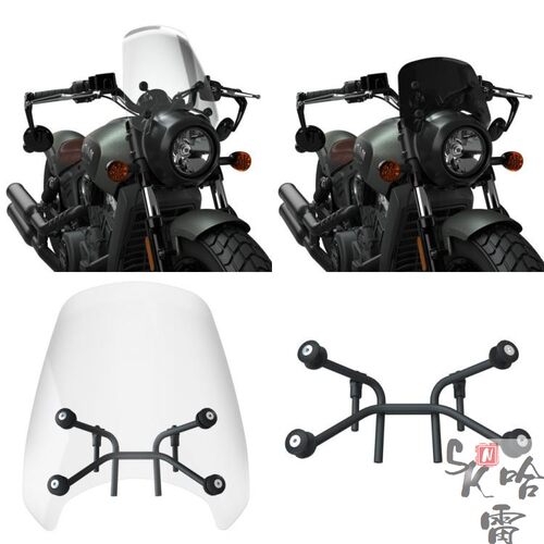 适用印第安侦察兵原厂13英寸透明前挡风玻璃bobber10英寸烟雾挡风