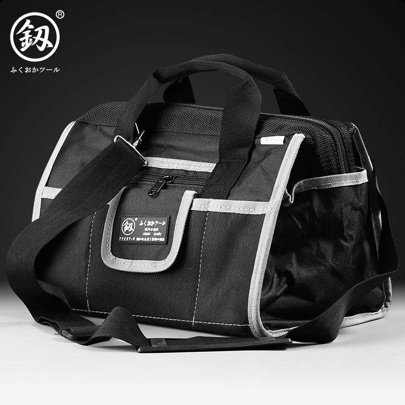 福冈单肩手提工具背包电工小号胸包维修休闲便携多功能单肩袋帆布