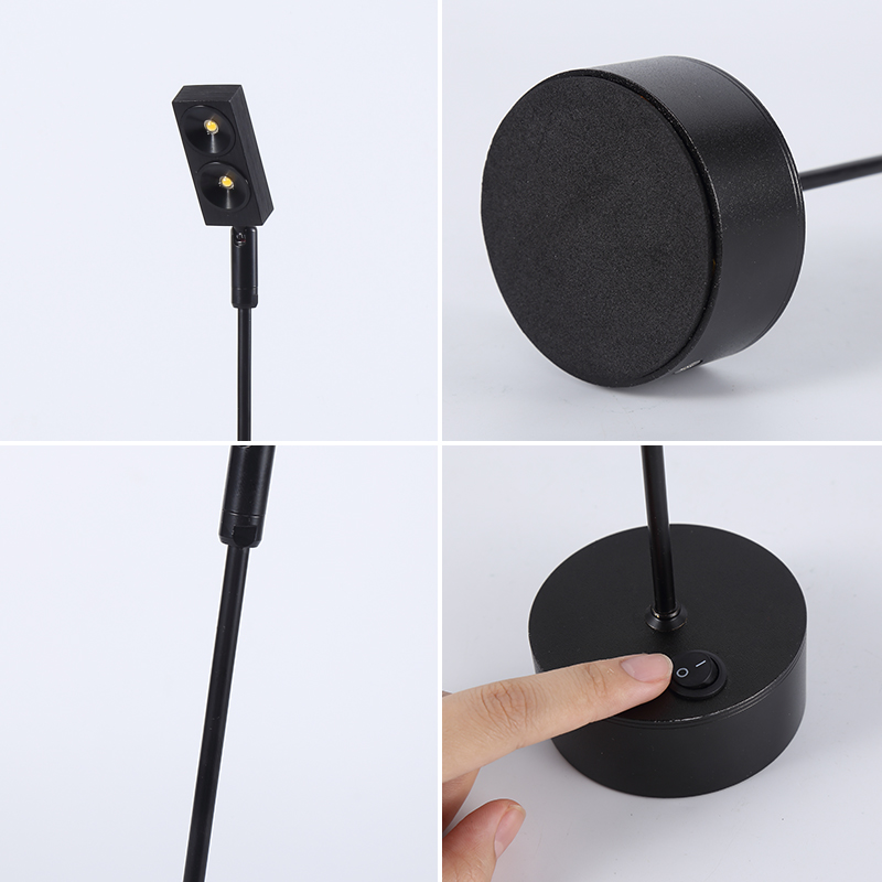 led柜台展示柜灯可充电无线射灯1w3W首饰玻璃珠宝立杆展会小射灯