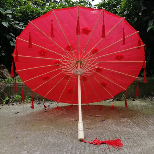 古装新款伞汉服油纸伞古风伞拍照舞蹈伞带流苏摄影道具伞婚礼装饰