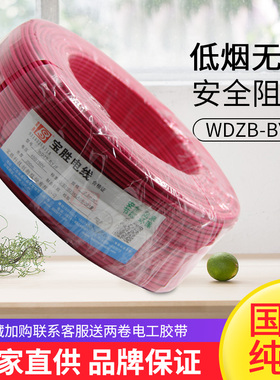 宝胜环保电线200米铜芯家用WDZB-BYJF 2.5/4/6平方低烟无卤阻燃