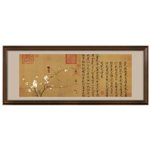 宋徽宗瑞鹤图瘦金体装饰画新中式客厅沙发背景墙壁画书房茶室挂画