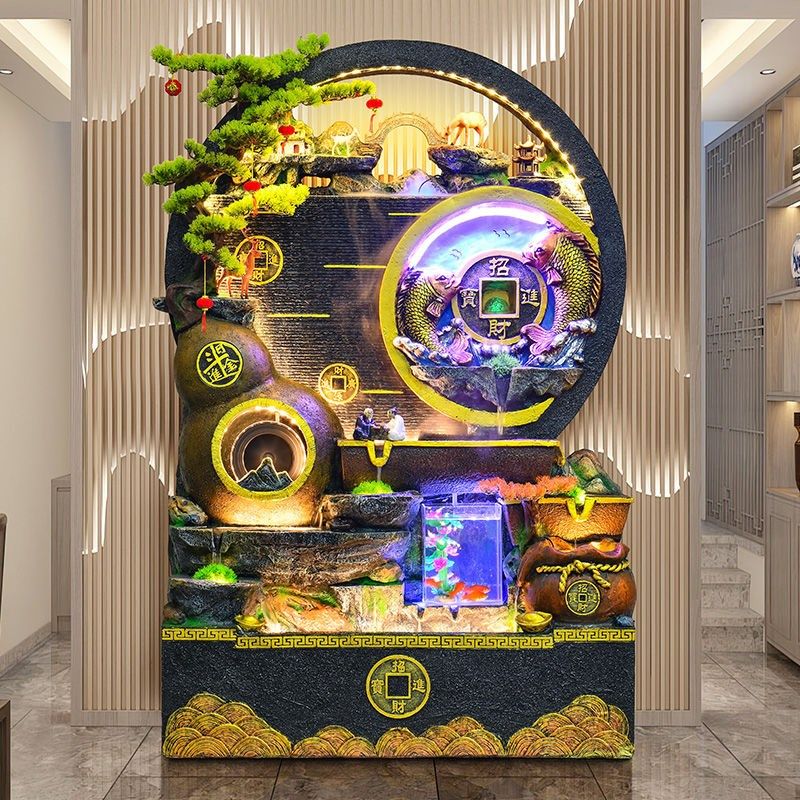 2024假山流水喷泉水幕墙流水屏风客厅阳台庭院公司开业景观摆件,家居饰品,流水摆件,淘宝优惠券,粉丝福利购,淘宝优惠卷