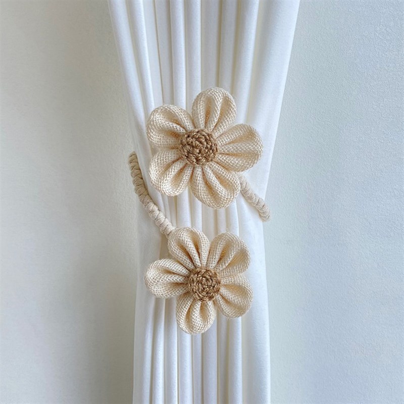 花朵窗帘扣绑带一对装客厅扎束带可爱扣环收拢夹装饰点缀
