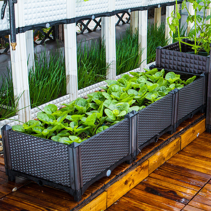 阳台种植箱长方形塑料花盆家庭屋顶菜园特大组合园艺种菜盆种植槽