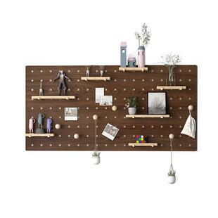 实木洞洞板定制木质免墙上厨房打孔置物架墙面收纳背景墙装饰玄关