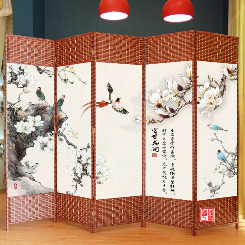 屏风隔断简易折叠客厅墙移动折屏时尚办公室实木玄关简约现代纸