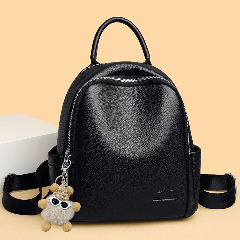 琳蒂袋鼠双肩包女真皮2025新款头层牛皮旅游轻便软皮女士妈妈背包