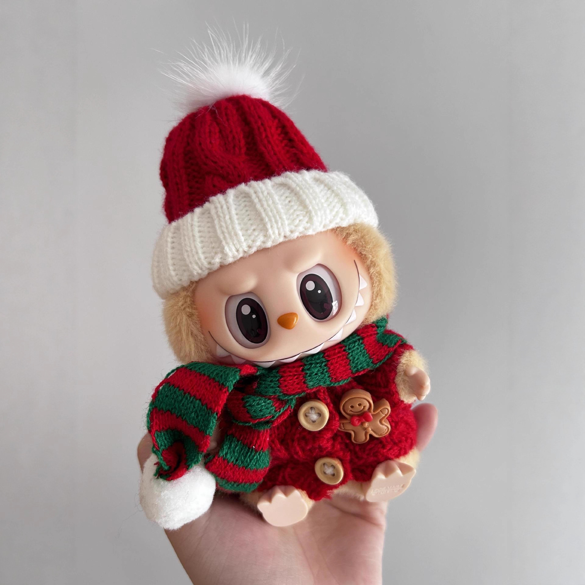 123代拉布布新年娃衣一二代labubu圣诞娃衣坐坐派对搪胶公仔衣服