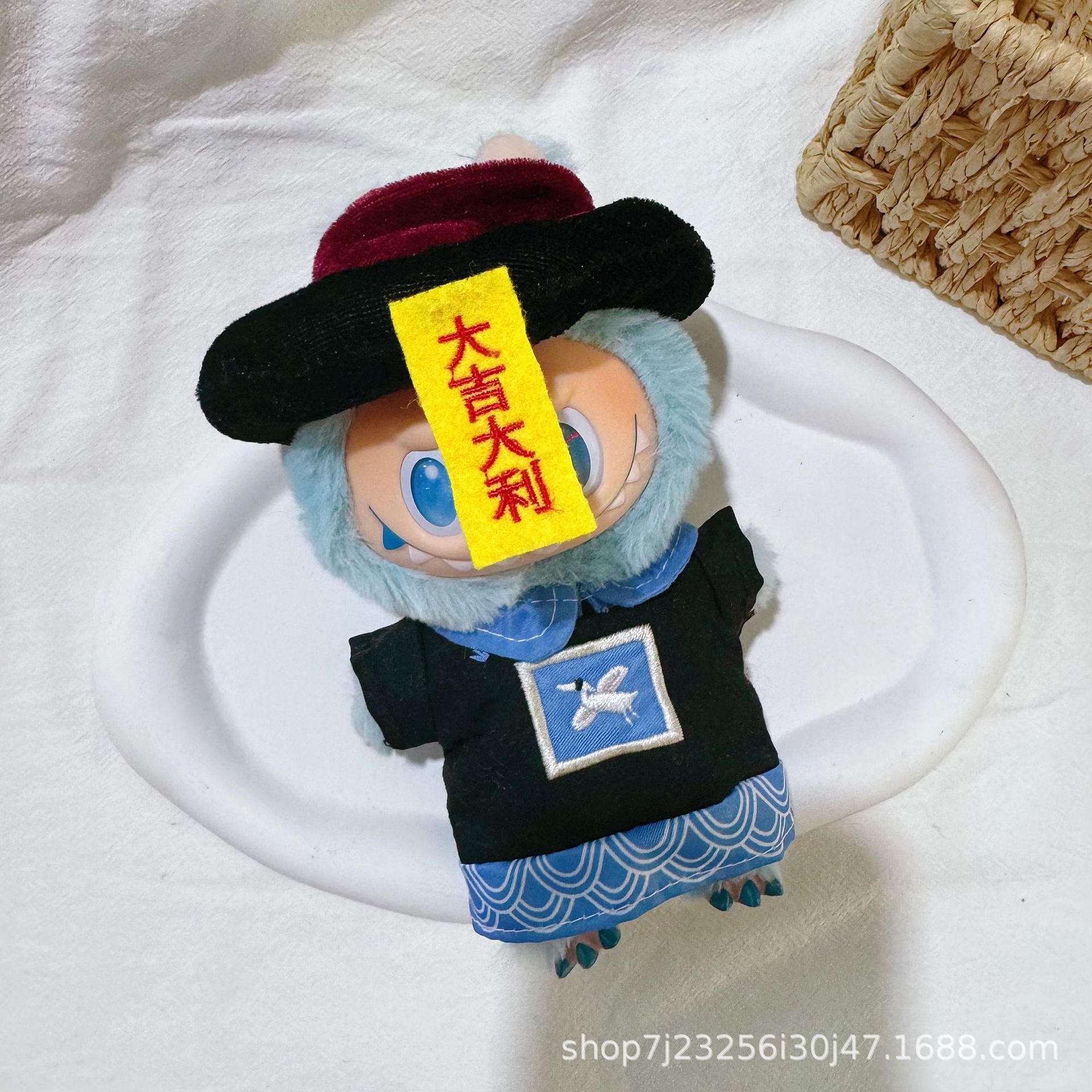 现货二代拉布布娃衣搞怪可爱僵尸套装labubu创意坐坐派对手工娃衣