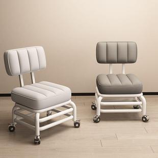 万向轮小凳子滑轮矮凳家用靠背板凳加高老人移动小椅子沙发茶几凳