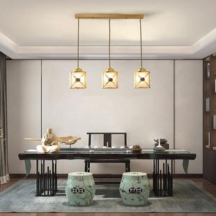 新中式 楼中国风客厅厅别墅旋餐转297跃层 全铜吊长灯吊楼梯灯复式