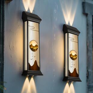 太阳能户外壁大灯中式河山庭院外墙灯别墅门庭两侧940柱子灯院门