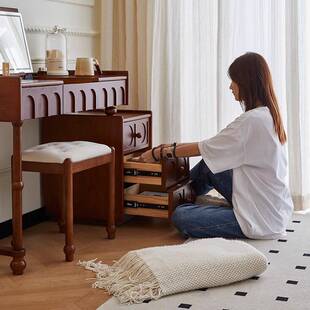 翻盖梳妆台大司马法式中古风二合一书桌化妆桌梳妆台收纳斗柜一体