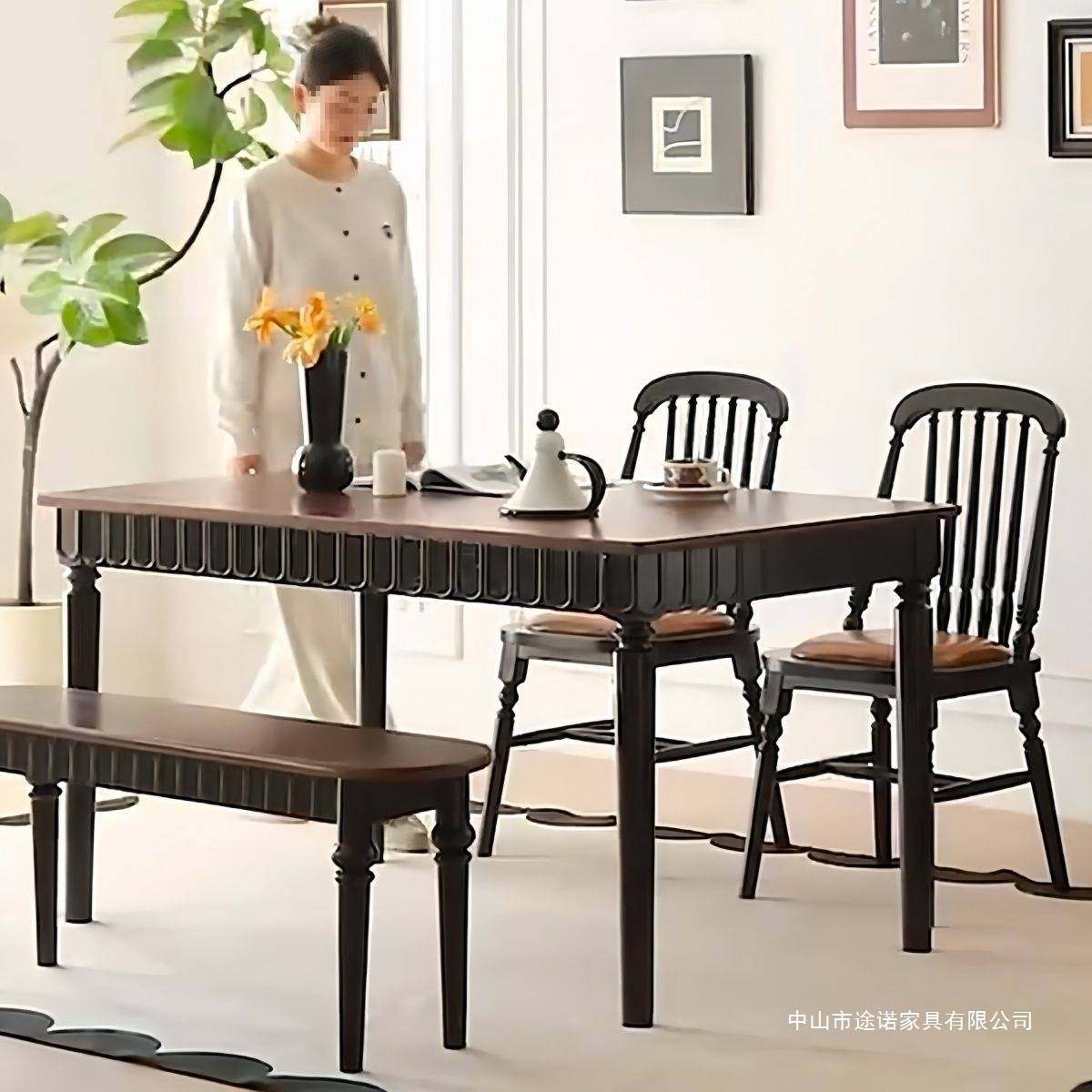 法式美式实木复古餐桌餐桌椅组合小户型古风家用长方形桌子饭桌,玩具/童车/益智/积木/模型,垂直悬浮玩具,淘宝优惠券,粉丝福利购,淘宝优惠卷