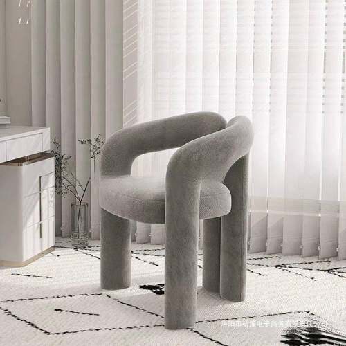 简约奶油风化妆感椅约家用梳妆凳未知美甲店椅简卧室单人休闲子餐