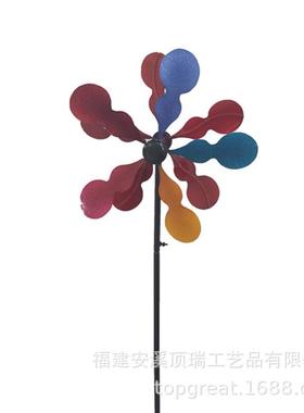 铁艺金属风车园艺园工庭院户外风车摆DR-H158花插件旋转风车金属