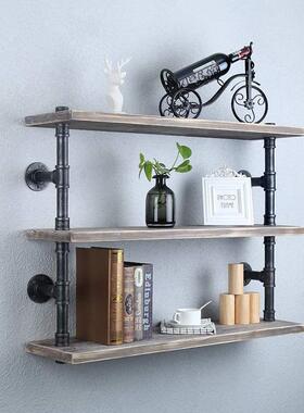 工业管架壁式架美式古木质饰搁板可定装卧室一复字HCV搁板壁架