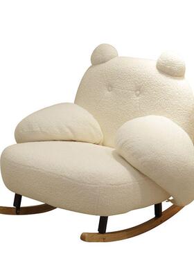 卧客摇厅单人大白椅沙发椅网JYT室红沙发休闲奶油可爱懒人阳台躺P