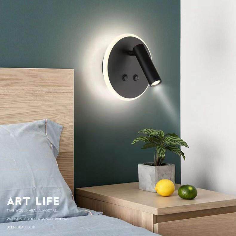 极简酒店客房书房卧室床头壁灯简约创意可旋转民宿护眼睛阅读射灯