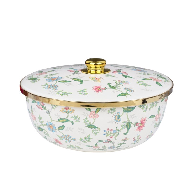 升级大号搪瓷和面盆带盖家用盖盆特厚搪瓷碗搪瓷盆不沾醒面发面盆