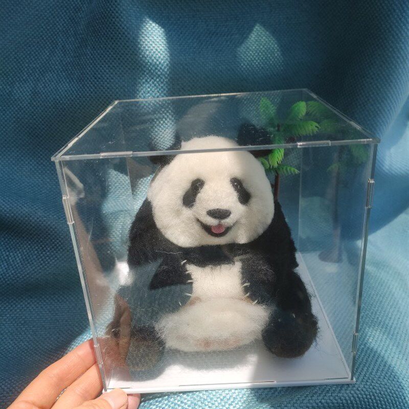 熊猫飞云萌妹成品 宠物羊毛毡手工定制花花萌兰七仔