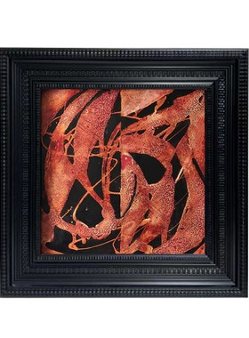 现代简约侘寂中古老钱风织物山鸡装饰画几何摆件酒店样板间摆件