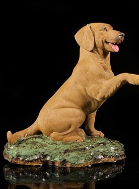 石湾公仔陶瓷十二生肖狗摆件家居装饰客厅玄关中式旺财狗摆设送礼