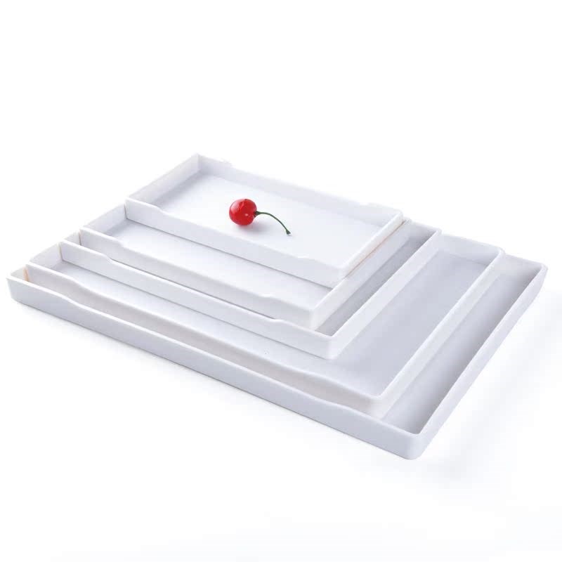 欧式长方形塑料托盘PP材质加厚耐摔酒店木纹托盘防滑水杯托盘