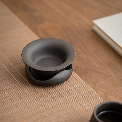 紫砂全瓷一体茶漏泡茶茶滤公道杯过滤网滤茶托喝茶漏斗茶具配件