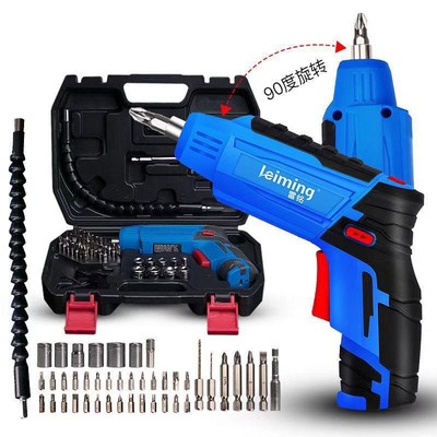 电动螺丝批正反电批旋转变形直角手电钻成充电钻家居手钻直插式
