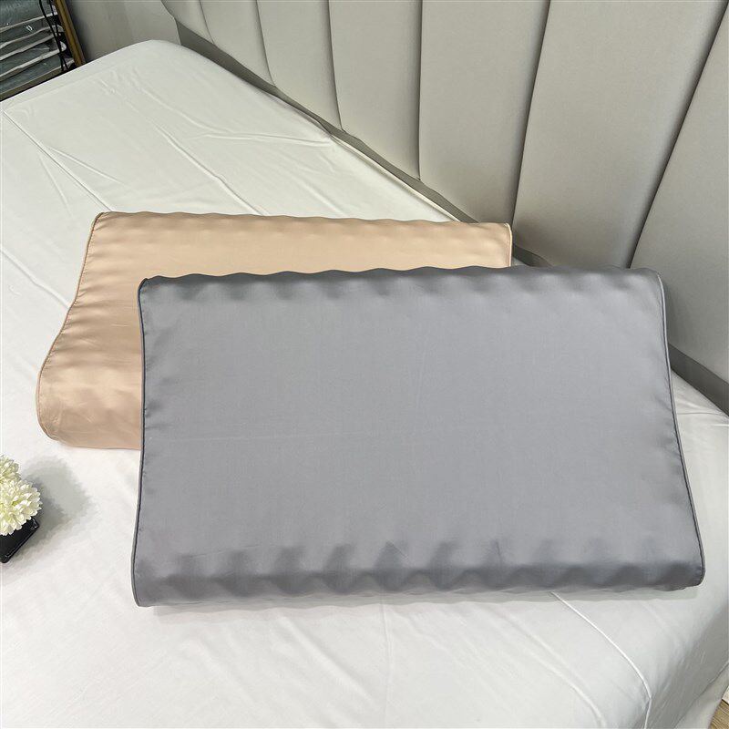 100支长绒棉纯色乳胶枕枕套30x50全棉记忆枕高低橡胶枕头套40*60