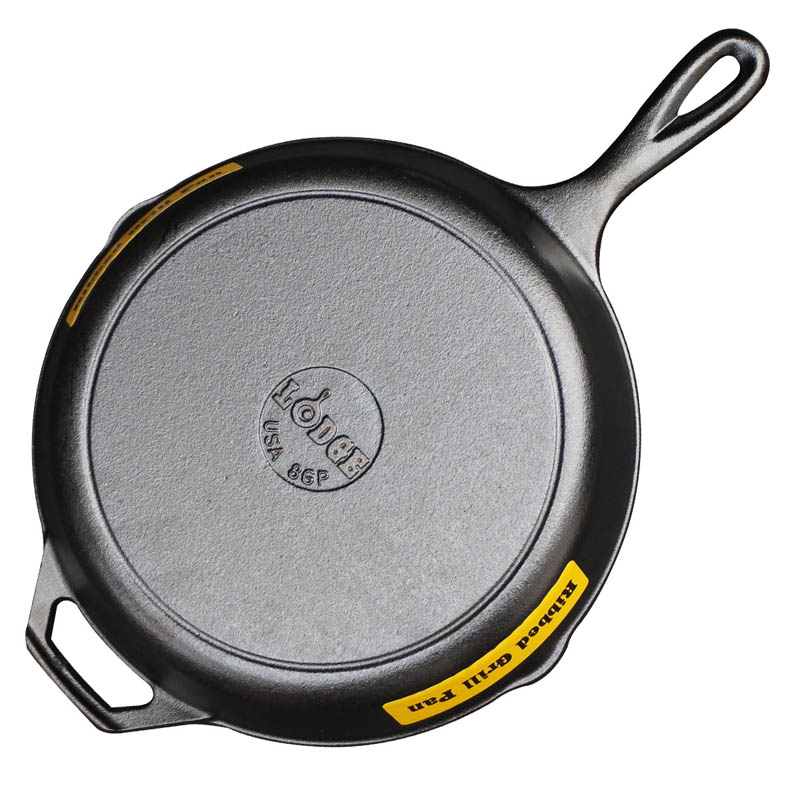 Lodge洛极 铸铁横纹牛排煎锅 圆形2cm 煎牛排肉嫩多汁